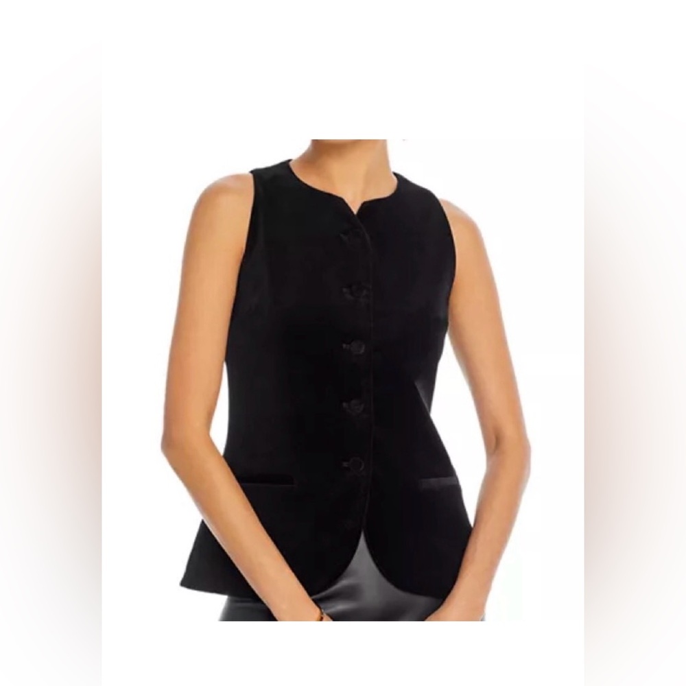 10 Crosby Derek Lam Black Button-Up Vest